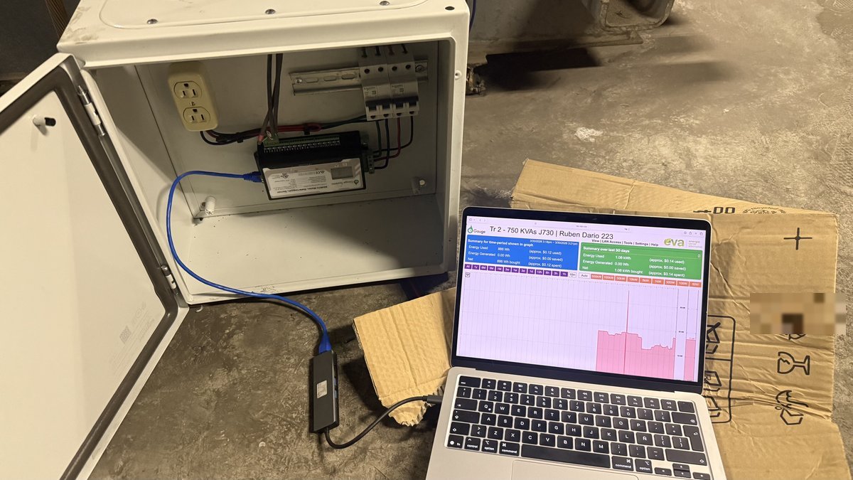 Medidor y registrador de energía eGauge instalado por TID