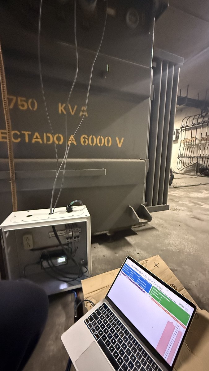 Transformador de 750 kVA monitoreado en sitio por TID